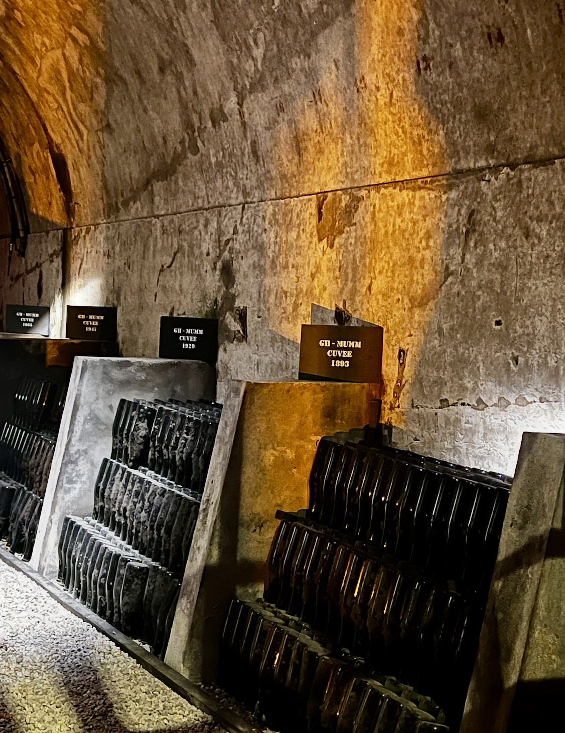 old bottles at G.H. Mumm, Épernay, France