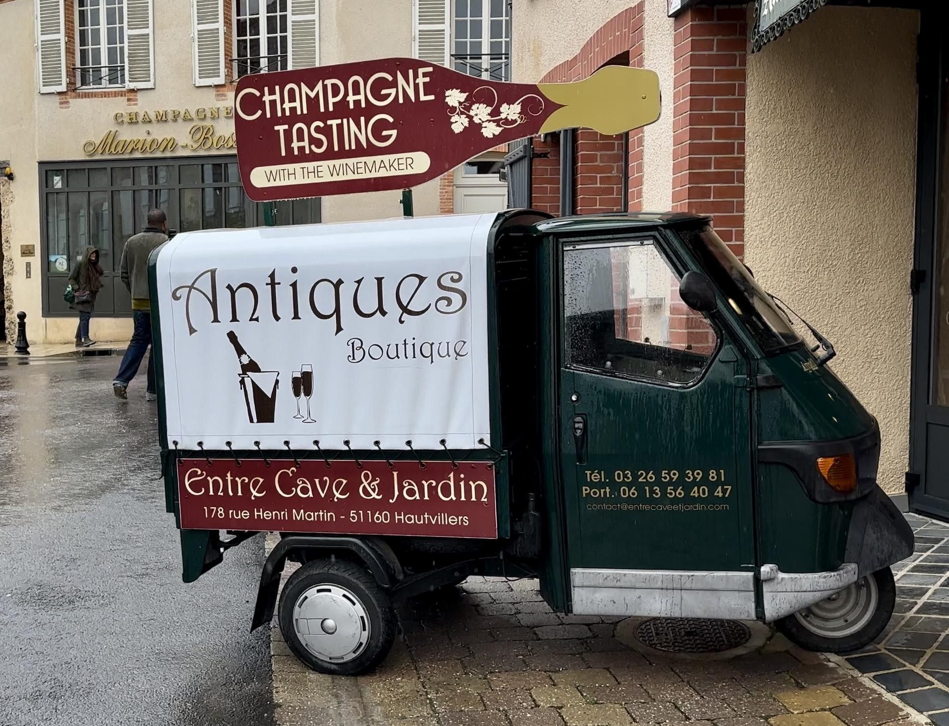 Champagne Tasting sign in Hautvillers, France