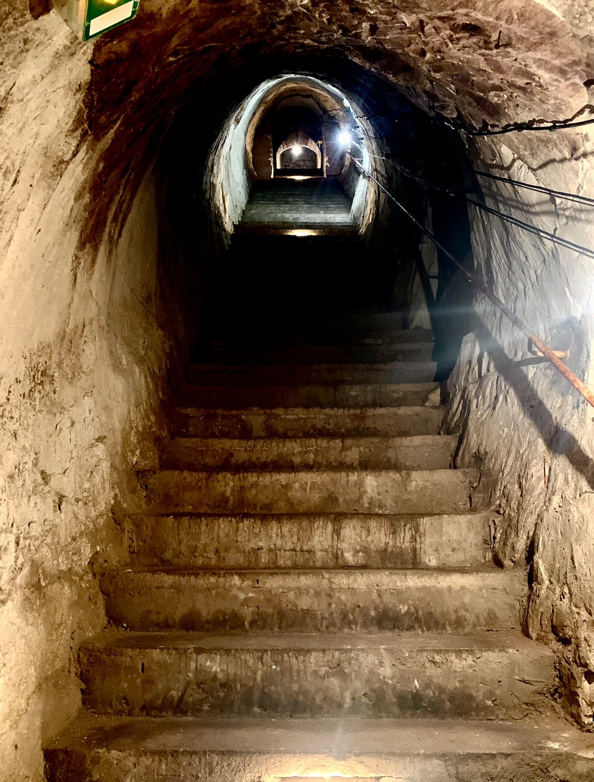 Inside a chalk champagne cellar in France