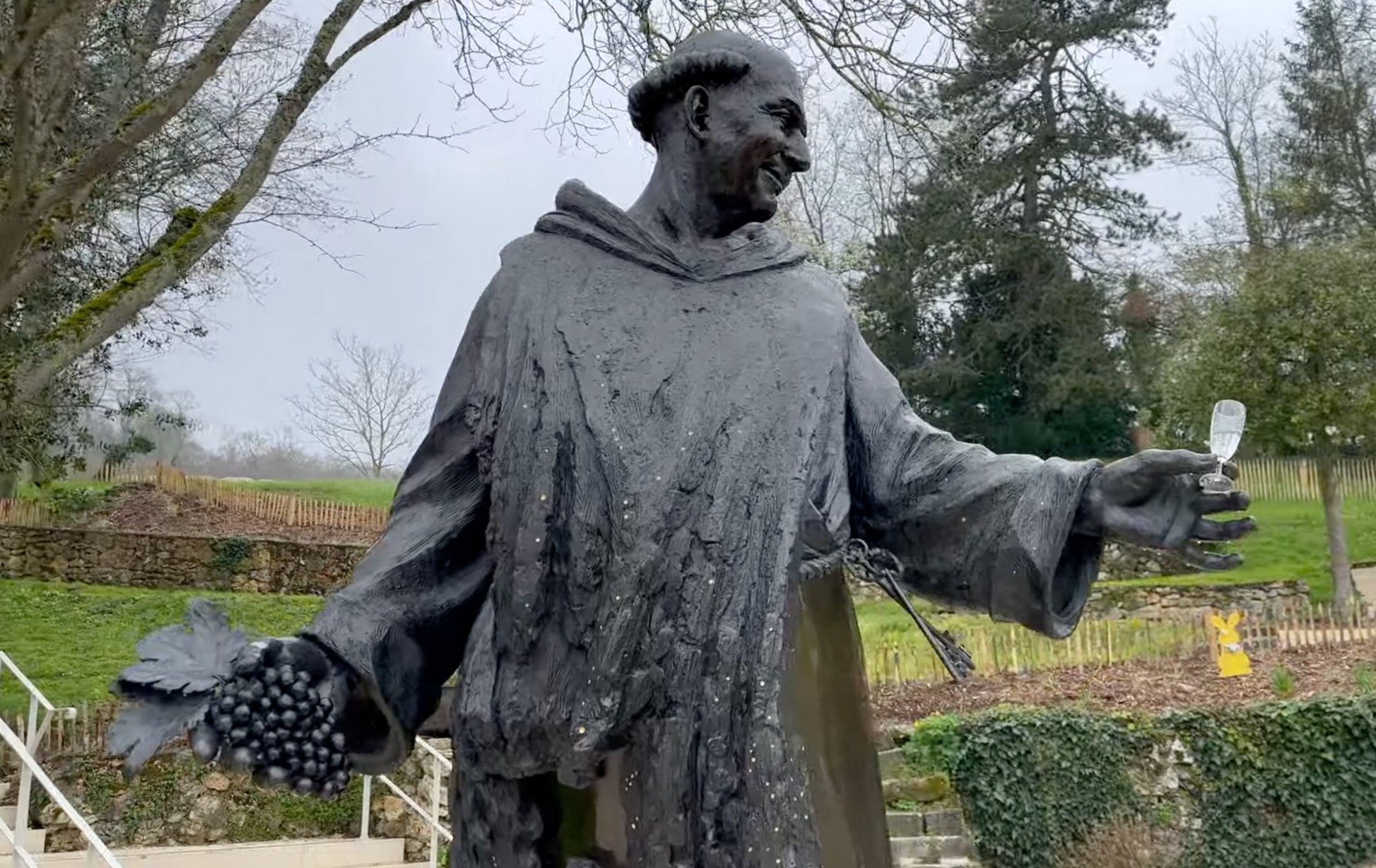 Dom Perignon statue in Hautvillers, France
