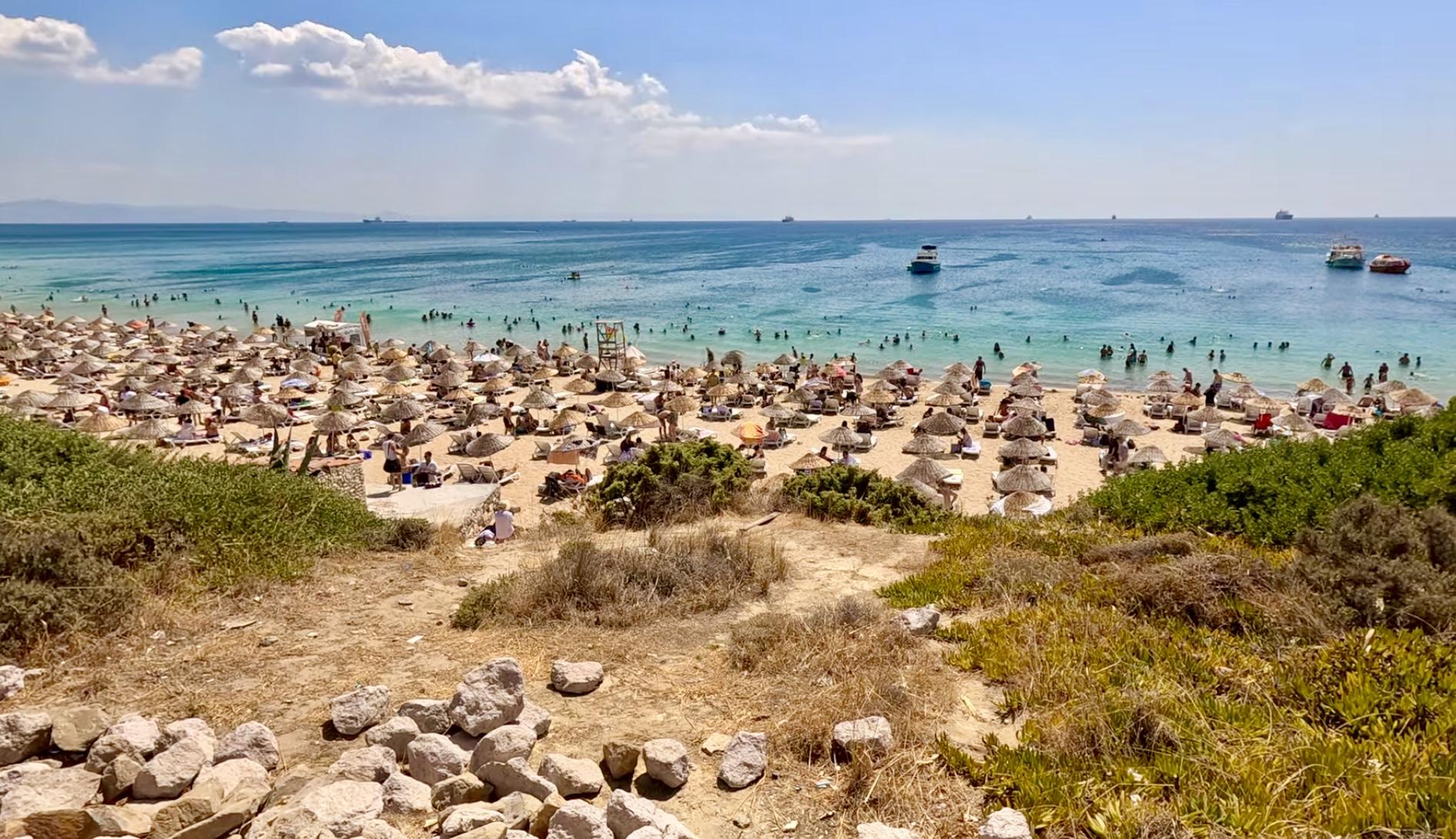 Ayazma Beach with turquoise water, Bozcaada, Turkey