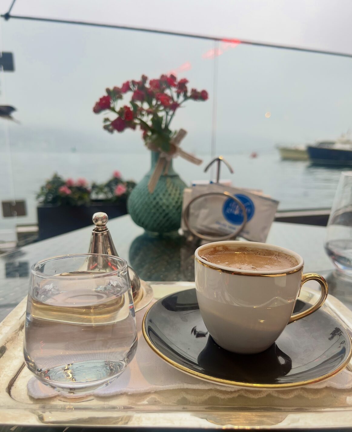 Post breakfast coffee at Divan, Istanbul
