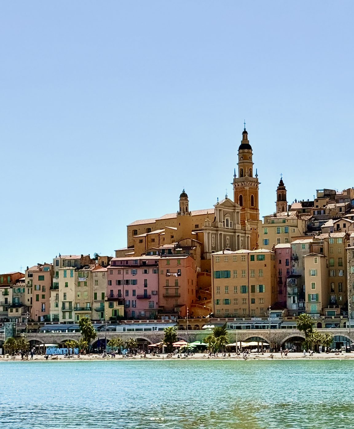 Colorful buildings of Menton on the French Riviera, France