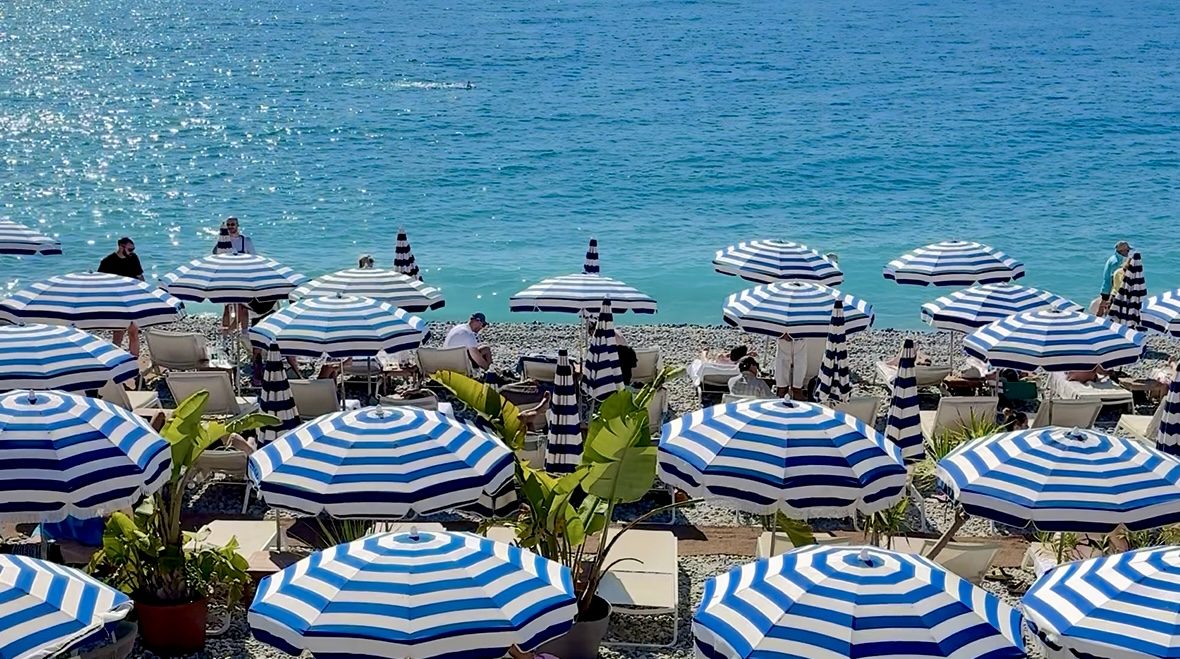 Beach in Nice, France along the Côte d'Azur