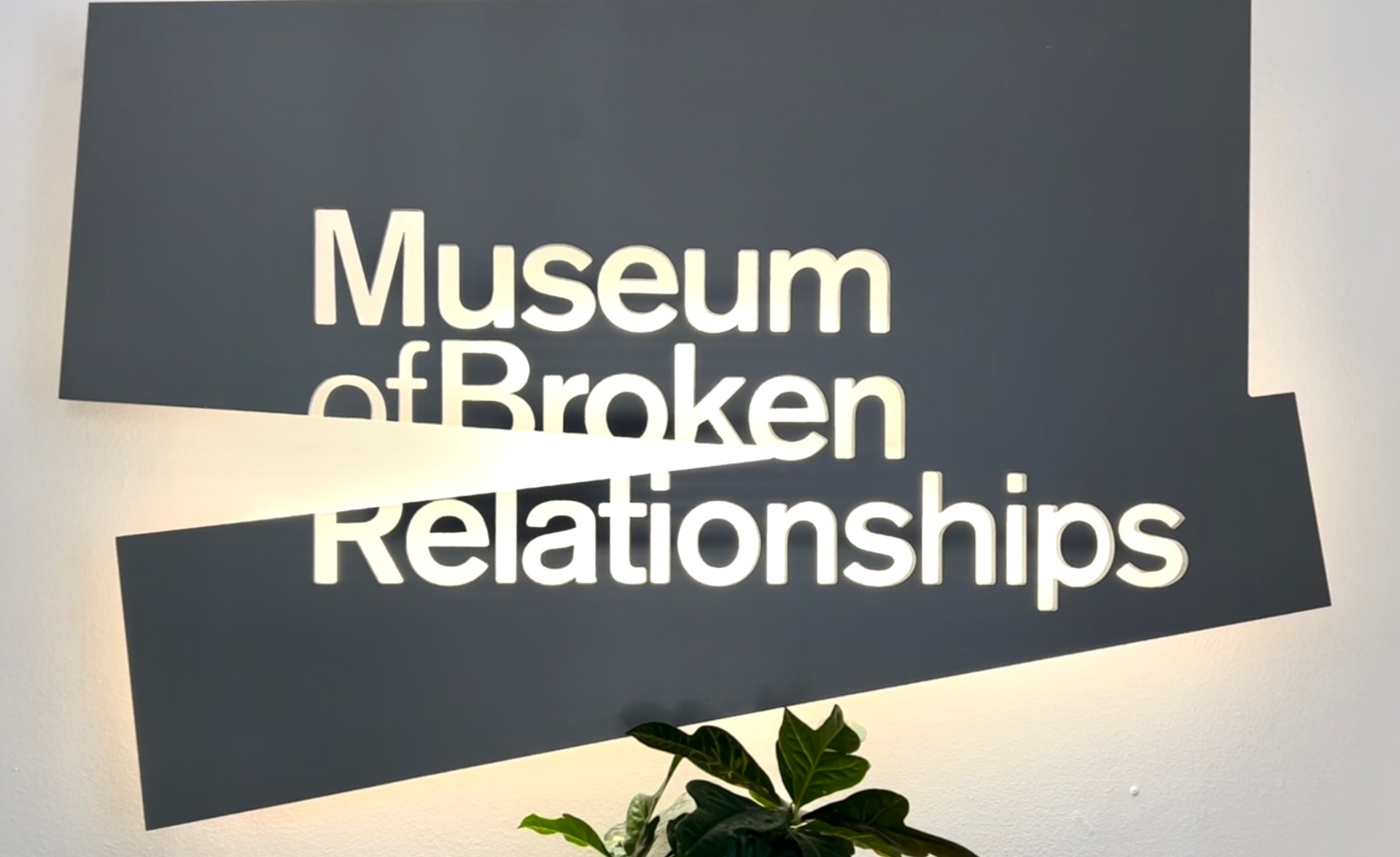 Sign inside the Museum of Broken Relationships in Zagreb